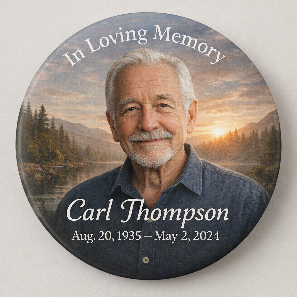 Carl Thompson memorial button